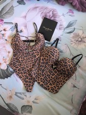 Honey Birdette Everyday Smoothes Leopard Print Bodysuit And Bustier NWOT