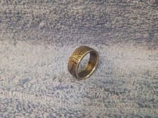 Handcrafted 1957 Franklin 90 silver half dollar coin ring  size 12