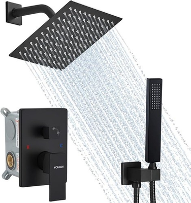 #ad Matte Black Shower System 8 Inch High Pressure Rain Shower with Handheld Wa... $80.10