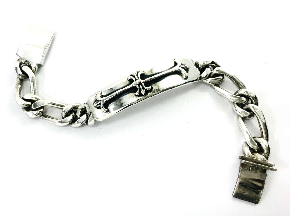 アクセサリー Mexican Silver Figaro chain Bracelet 925 Sterling Silver Vintage Mexico Figaro Link Bracelet 7 3