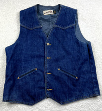Vintage Levis Panatela Button Up Vest Mens C1-1 Denim Sportswear Rodeo Small/Med