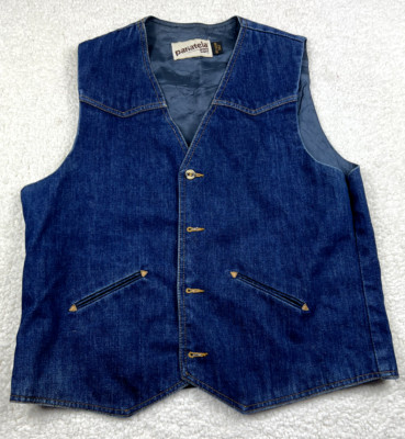 Vintage Levis Panatela Button Up Vest Mens C1-1 Denim Sportswear Rodeo Small/Med