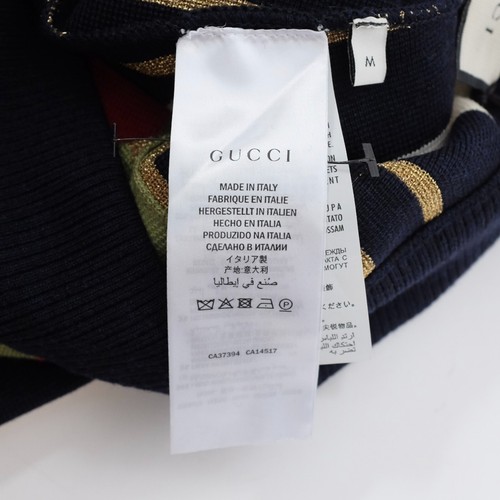 GUCCI wool lame pants joggers sz M navy white $2900 monogram 2019 - Picture 11 of 13
