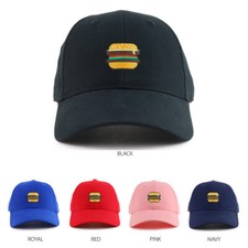 Burger Patch Youth Size Brushed Cotton Structured Baseball Cap - FREE SHIPPING