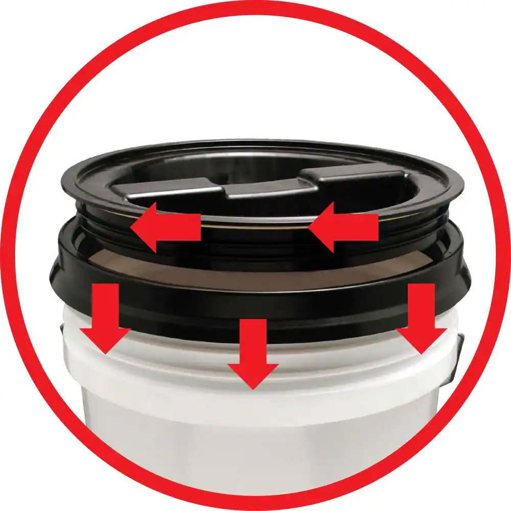 2 Pack Screw Top Bucket Lid With 2 Gaskets Fits 5 & 3.5 Gal. Black Bucket HDPE