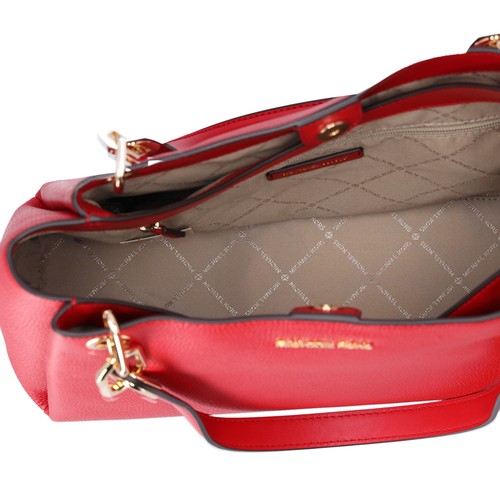 Michael Kors Trisha Large Triple Gusset Compartment Shoulder Tote Bright Red - Picture 9 of 10