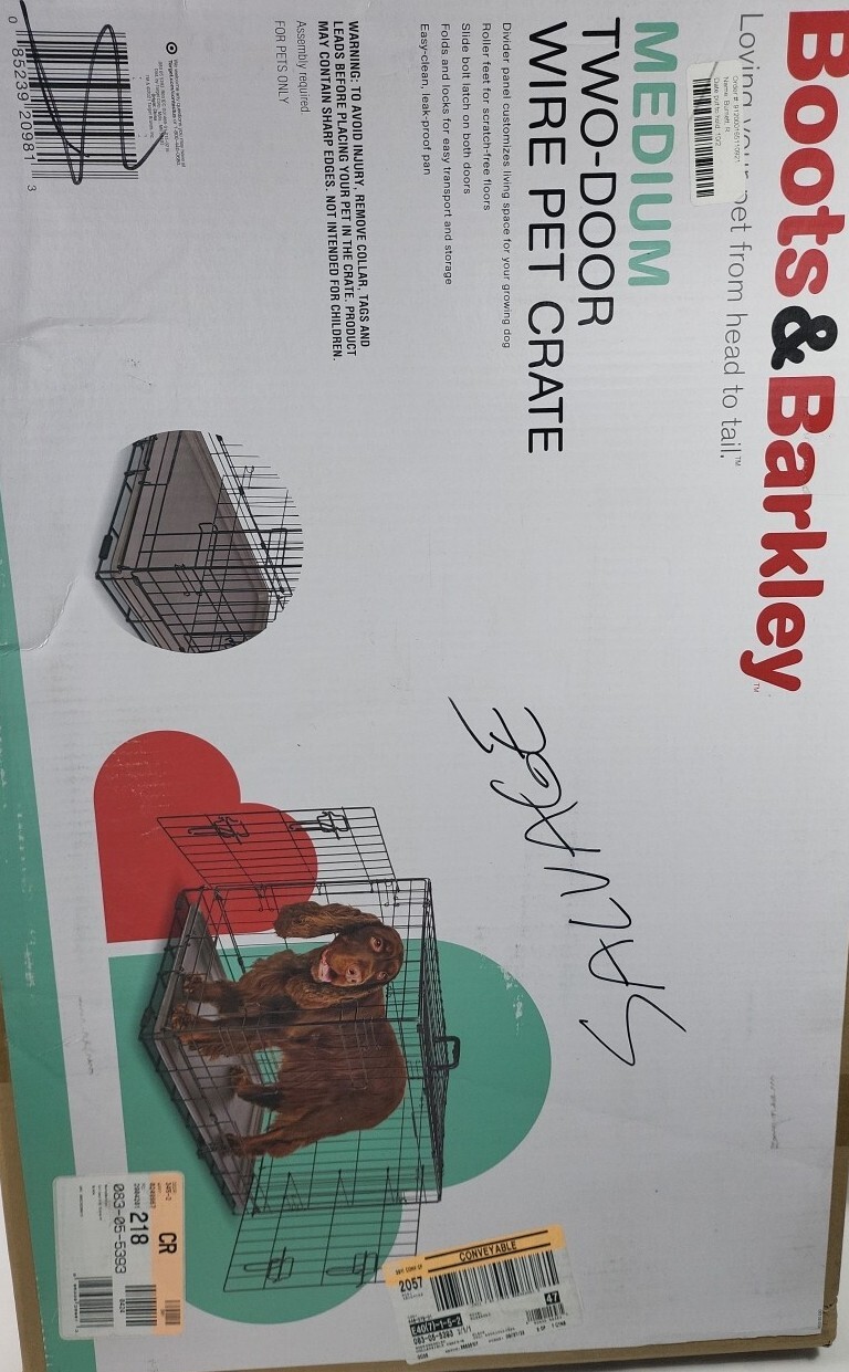 Wire Collapsible Dog Crate M Black Boots & Barkley 85239209813 eBay