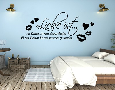 Wandtattoo Schlafzimmer Liebe ist Wandtattoo Wohnzimmer Wandsticker pkm287