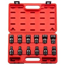 Sunex 3690, 3/8 Inch Drive Universal Impact Socket Set, 12-Point, 12-Piece, SAE,