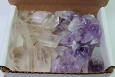 Crystal Points Collection 1/2 LB Amethyst Clear Quartz Points Specimens