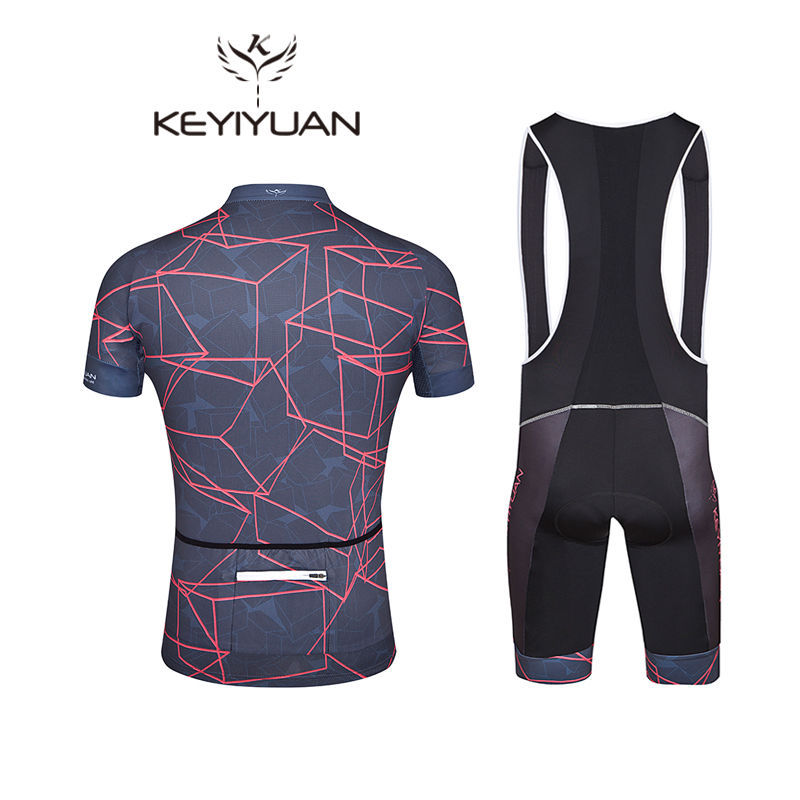 Men's Cycling Set Reflective Biking Jersey and Bib Shorts Padded