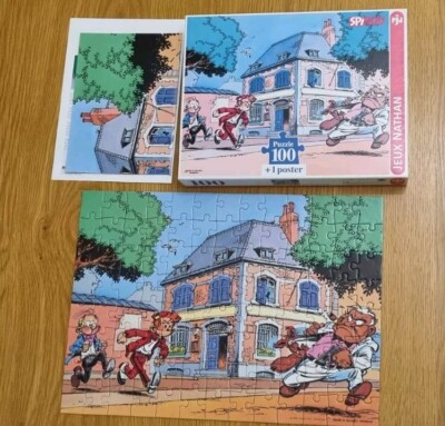 VINTAGE 1994 JEUX NATHAN SPIROU 100-TEILIGES PUZZLE MIT POSTER VOLLSTÄNDIG