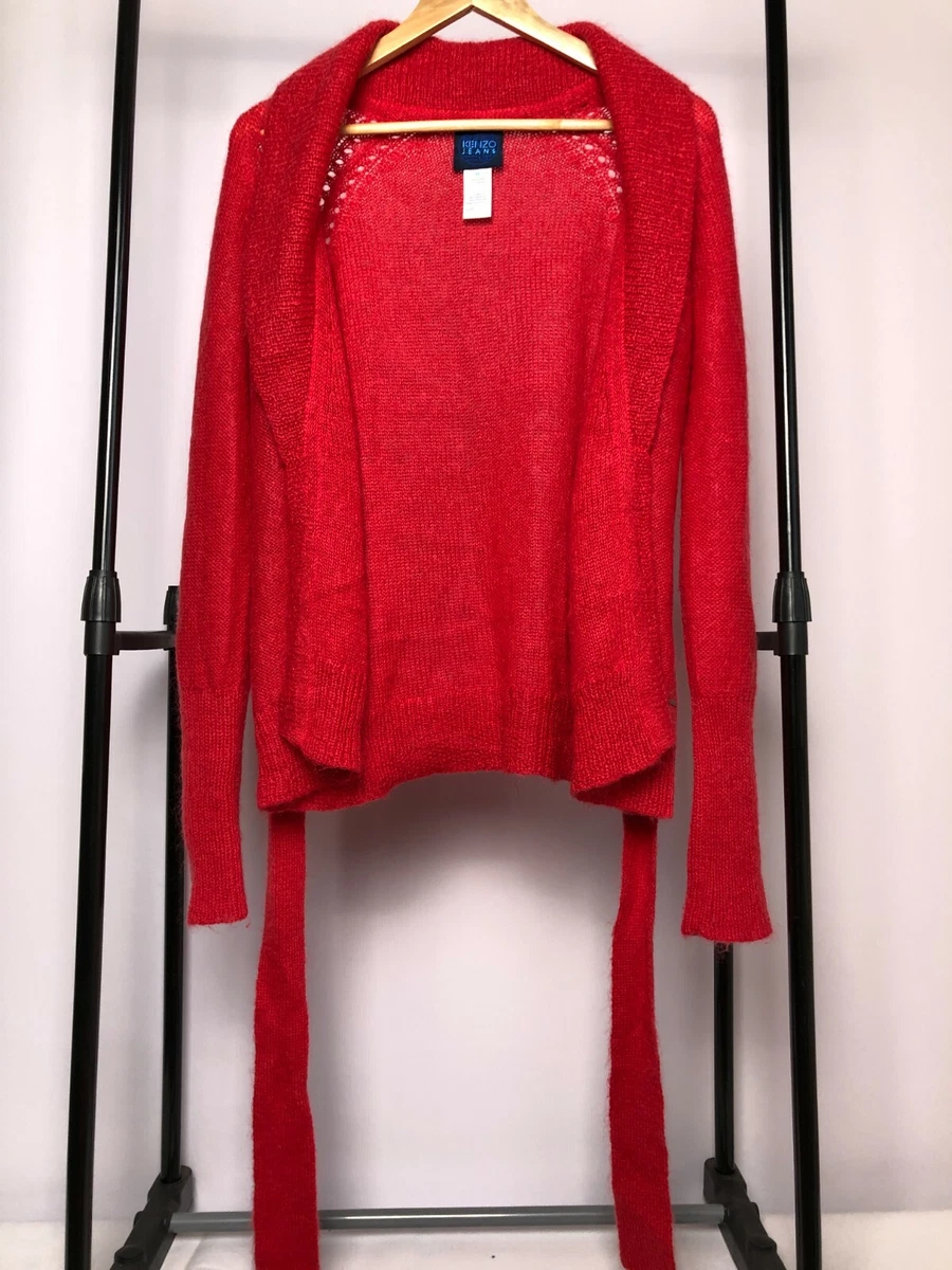 Kenzo Jeans Cardigan 60 Mohair Size M Made in Hong Kong