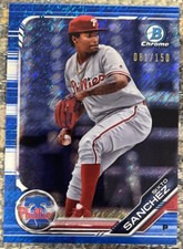 2019 Bowman Chrome Sixto Sanchez RC Prospect Blue Shimmer Refractor 81/150 💎💎