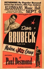 Dave Brubeck Reproduction 4" x 6" Mini Concert Poster Free Top Loader  