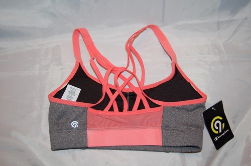 New Womens Orange Gray Champion C9 Duo Dry+ Athletic Sports Bra Size XS - Picture 2 of 2
