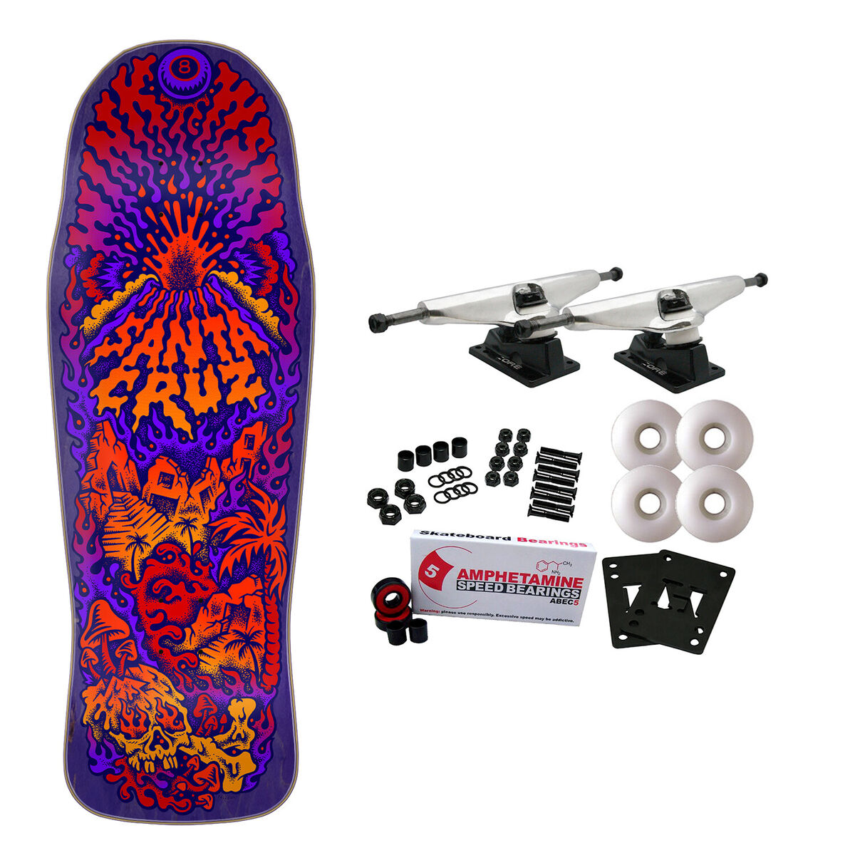 Santa Cruz Skateboard Complete Winkowski Volcano Shaped Santa Cruz Skateboard Complete Winkowski Volcano Shaped