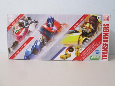 Hasbro Transformers 1 Step Flip Heroes 3 Pack Optimus Prime Bumblebee Wheeljack