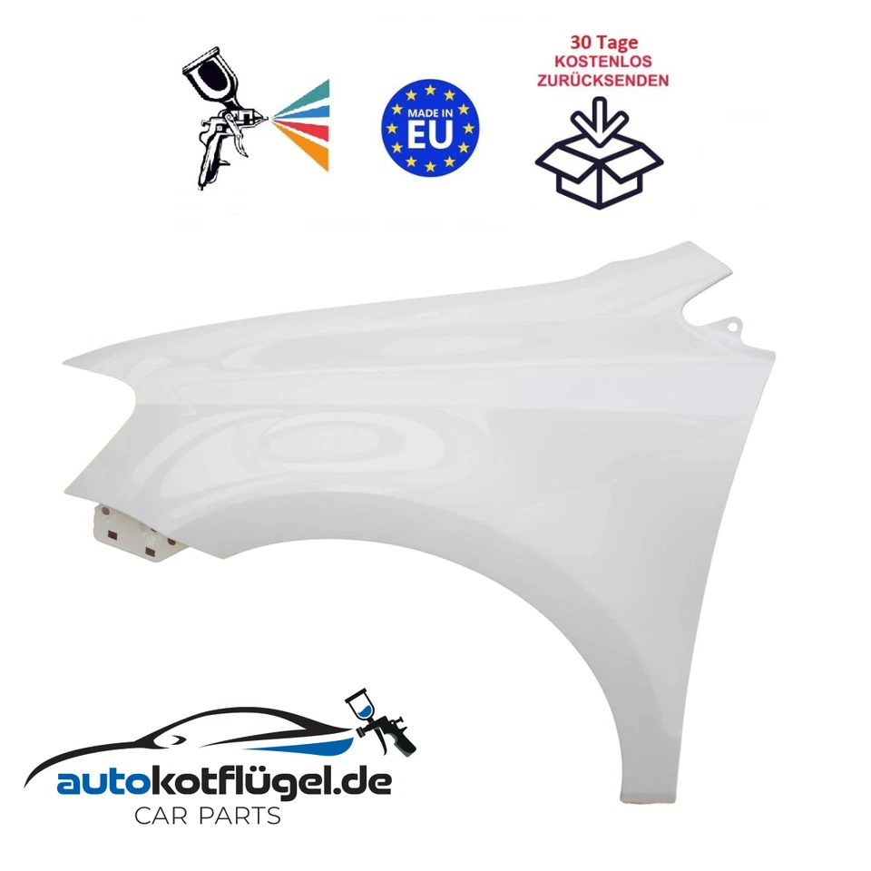 Kotflügel für VW POLO 6R LC9A Links Weiß 09 - 17 Vorderseite Lackiert Neu