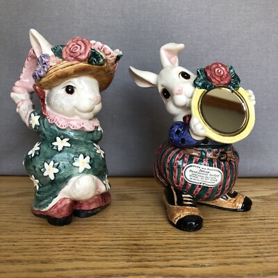 Vtg 1995 Fitz and Floyd Rabbit Bunny Cotton Tailors Sugar Creamer