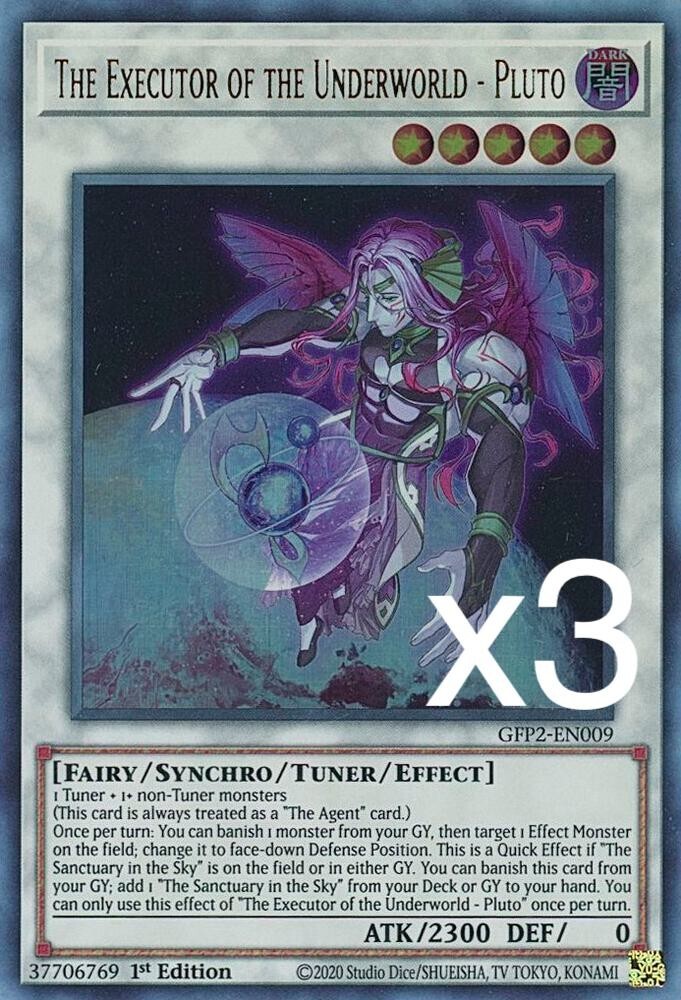 3X Yugioh The Executor of the Underworld - Pluto  GFP2-EN009 Ultra Rare NM