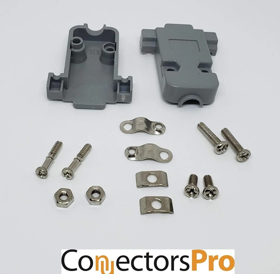 Acessórios para PC - Pacote com 10 conectores DB9 capô plástico cinza DB-9/HD15 parafuso curto - Imagem 3 de 4