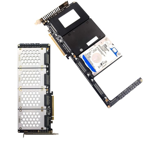 4-Port U.2 To PCIe Card Motherboards Support PCIe X4x4x4x4 Bifurcation for PC - Afbeelding 3 van 11