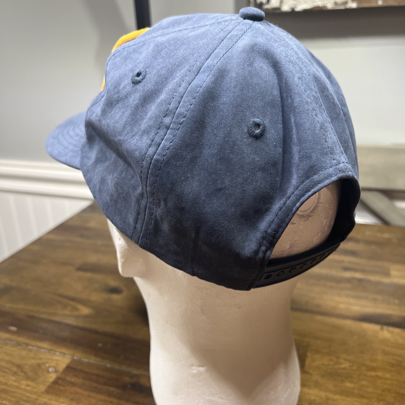 Over Under Flag Patch Hat Snap Back Big Patch Navy - image 4