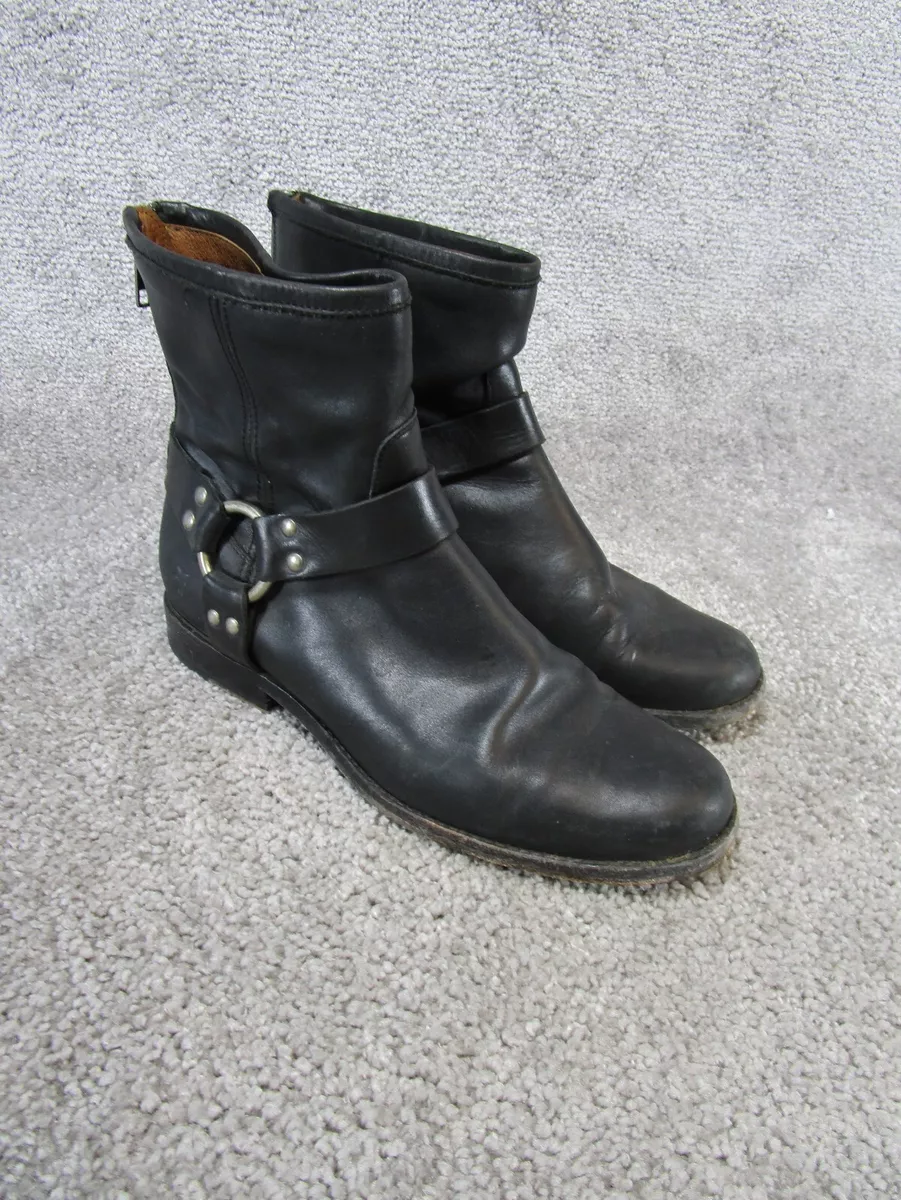 Frye Booties Womens Size 8 B Carson Piping Bootie Black Leather