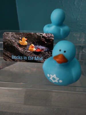 2'' Hanukkah Rubber Duck (Blue and White) with Star of David- Perfect for Ducking