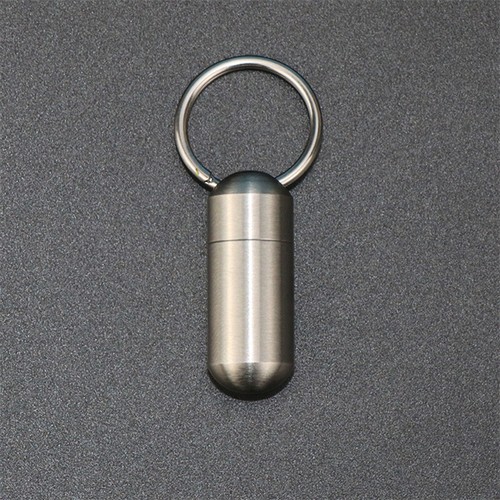 Pill Holder Portable Waterproof Metal Capsule Box Keychain Pill Case