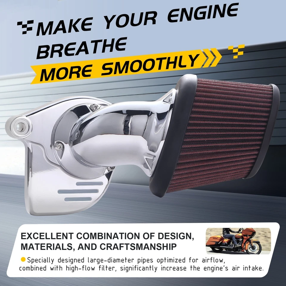 Heavy Breather Air Cleaner Intake Filter For harley touring Glide softail 17-22 - Image 2 of 4