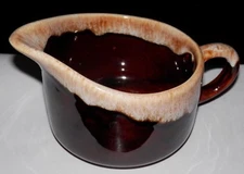 3" Brown Drip-Glaze Patterned Creamer or Small Gravy Boat