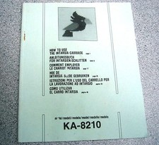 Brother Intarsia Carriage KA-8210 user Manual