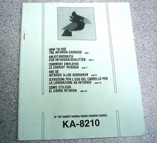 Brother Intarsia Carriage KA-8210 user Manual