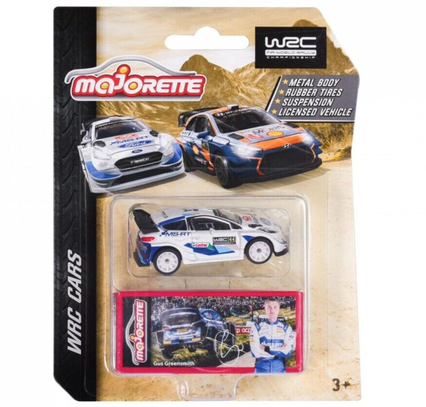 Ford Fiesta WRC White Gus Greensmith Majorette WRC Cars 201E 1:64