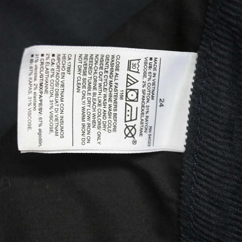 NUEVO Pantalones Old Navy 24 Azul Marino Pana Extra Alto Tiro Kicker Bootcut Cordones Foto 4 de 4