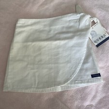 Vintage NWT Baby Guess Size 3T 3Y Faux Wrap Skirt White Elastic Waist READ