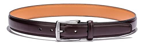 Men's Leather Dress Belt-Classic & Fashion for Work Business 34 Essential Wine - Picture 3 of 6
