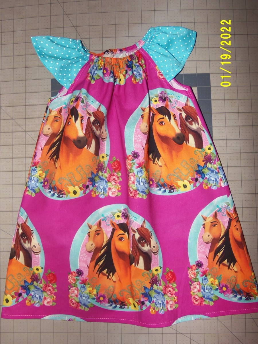 orange horse dress Wholesale Orange Horse Cactus Printed Short Sleeve Ruffle Cap Dress for  your store
