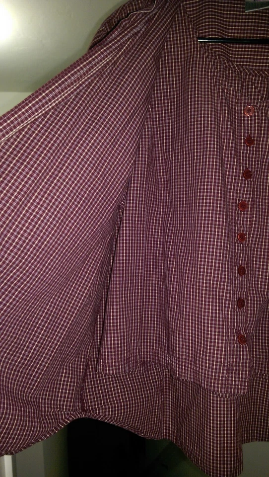 Blusa Top Camisa Quizz New York Mujer Talla 20 Borgoña Blanca Foto 3 de 4