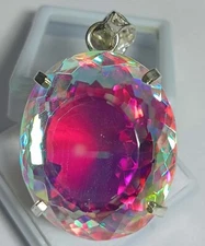 Mystic Topaz Oval Cut 87.75 Ct Natural Locket Loose Gemstone Pendant Certified