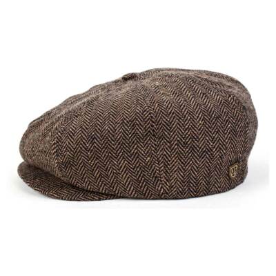 Brixton Cap Hut Schiebermütze Brood Brown Khaki Herringbone