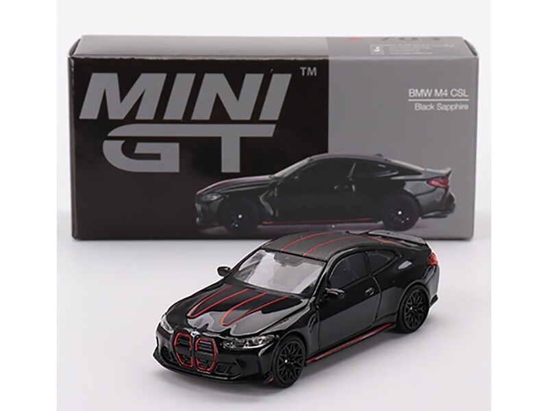 BMW M4 CSL BLACK SAPPHIRE 1/64 DIECAST MODEL CAR BY MINI GT
