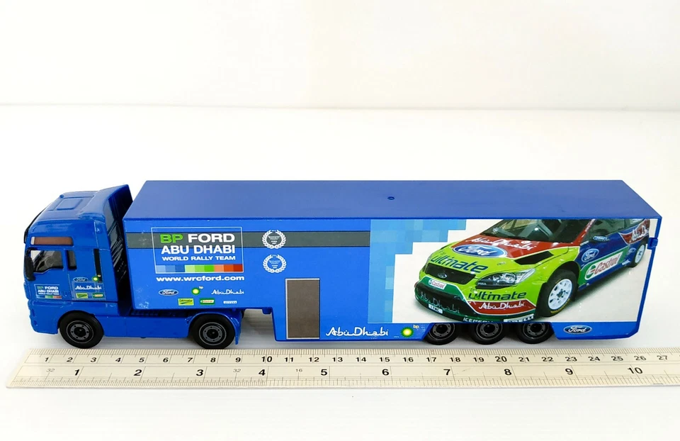 Majorette MAN TGX Ford Focus WRC Team Truck 1/64 (10.2 Inches) Open Back Door - Image 4 of 4