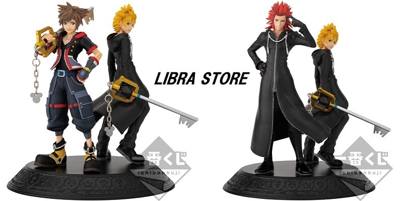 KINGDOM HEARTS　STATUE　SORA　ROXAS　cushion BANDAI Disney KINGDOM HEARTS Ichiban kuji Linking Hearts