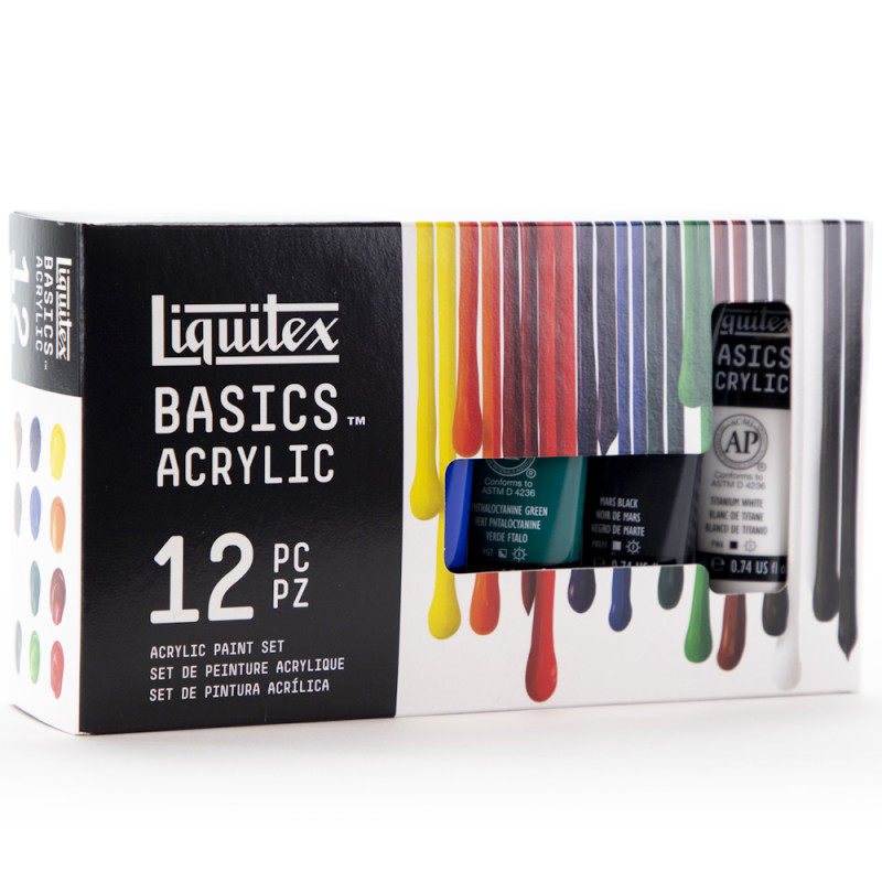 Liquitex BASICS Acrylic Colour Set (12 x 22ml)