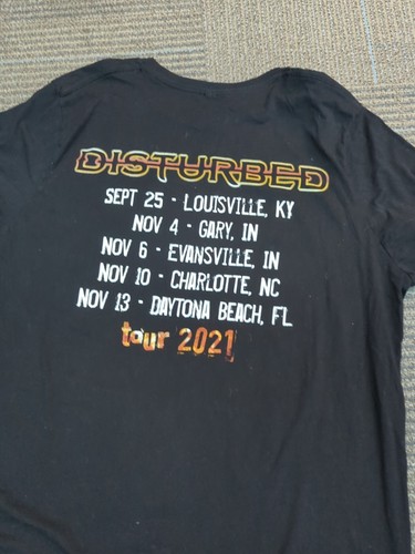 DISTURBED - THE INFECTION MUST DIE 2021 TOUR BAND T-SHIRT UNISEX SZ 2XL 2 SIDED - Picture 13 of 16