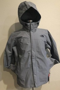 grey north face rain jacket