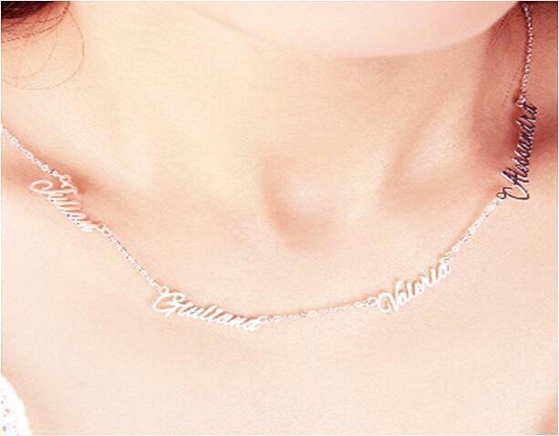 Collar Personalizado Múltiples Nombre Joyería Personalizada Placa de Identificación Colgante Mejor Regalo C